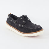 Mens Timberland Hookset Handcrafted 2 Eye A17PT Black Canvas Lace Up Boat Shoes